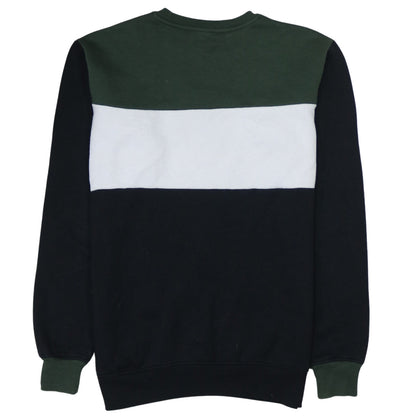 Fila Mens Green Black White Colourblock Logo Sweatshirt Size S