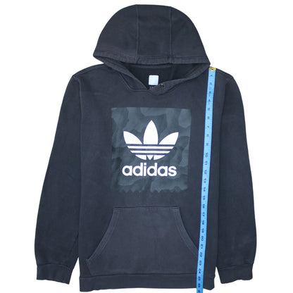 Adidas Men's Black Pullover Hoodie M Trefoil Logo Fleece Sweatshirt