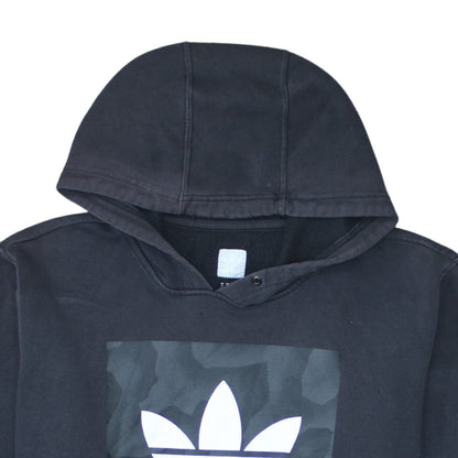 Adidas Men's Black Pullover Hoodie M Trefoil Logo Fleece Sweatshirt