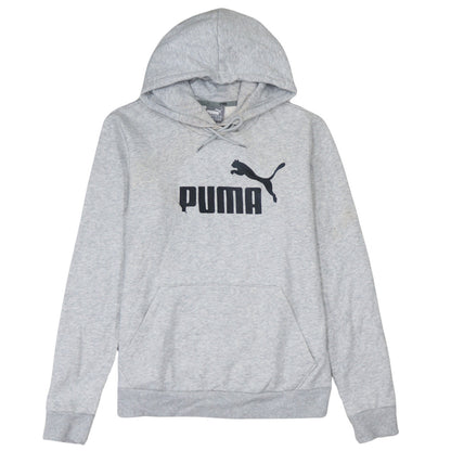 Puma Women Grey Logo Pullover Hoodie Size 14 Cotton Blend