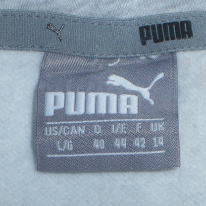 Puma Women Grey Logo Pullover Hoodie Size 14 Cotton Blend
