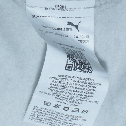 Puma Women Grey Logo Pullover Hoodie Size 14 Cotton Blend