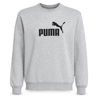 Puma Men's Grey Medium Logo Crew Neck Pullover Sweatshirt