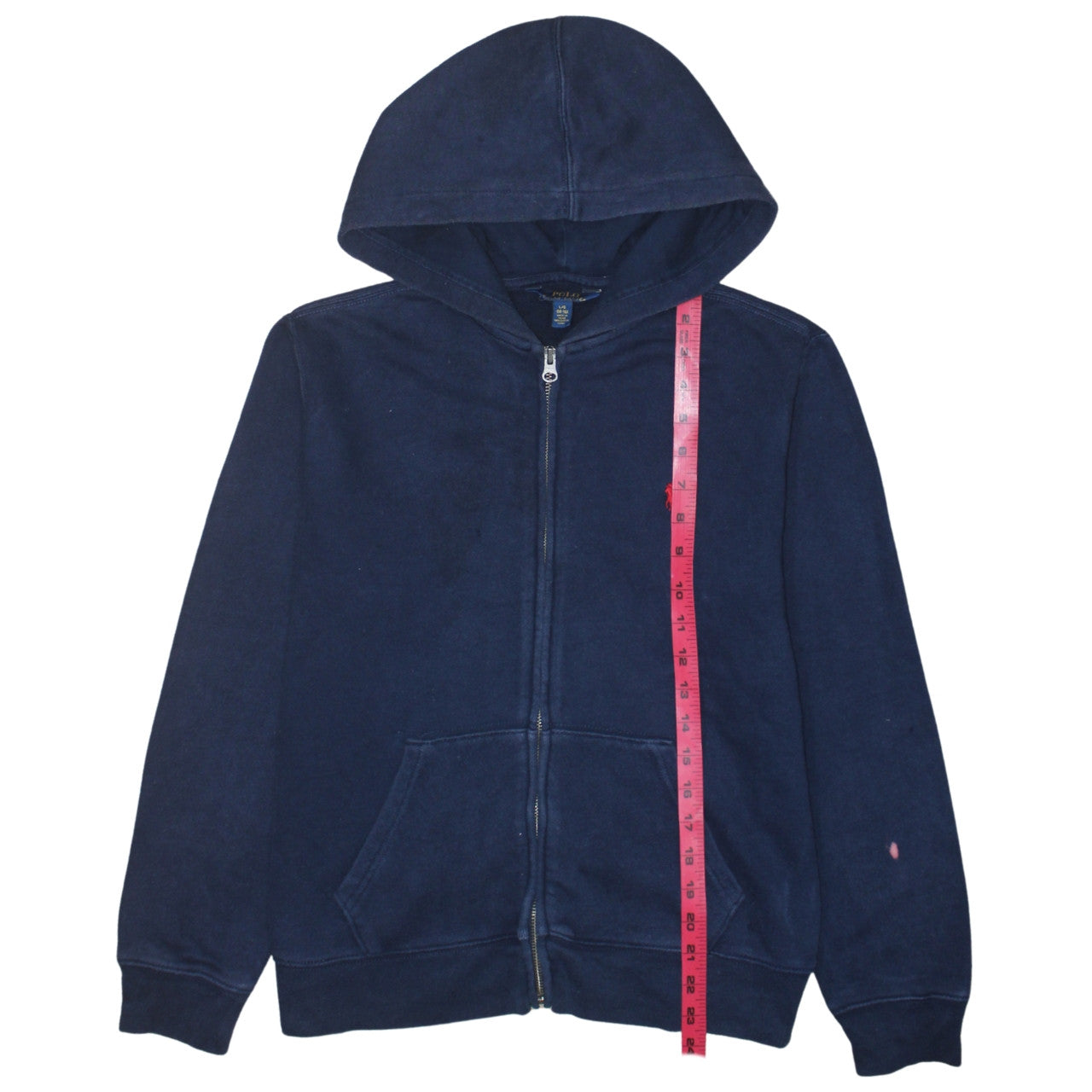 Ralph Lauren Women Navy Blue Full Zip Hoodie Size 14-16 Cotton Blend