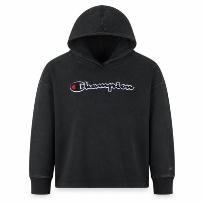 Champion Girls Black Hoodie X-Large 13-14 Years Cotton Pullover Logo Sweatshirt