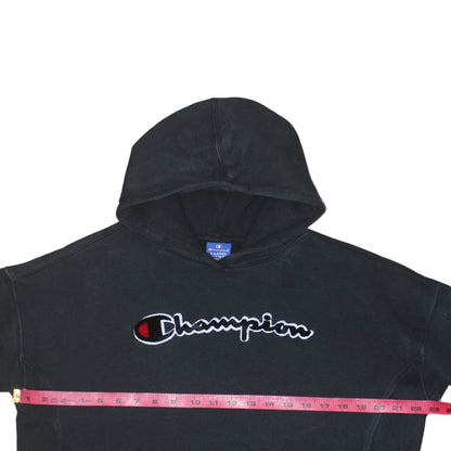 Champion Girls Black Hoodie X-Large 13-14 Years Cotton Pullover Logo Sweatshirt