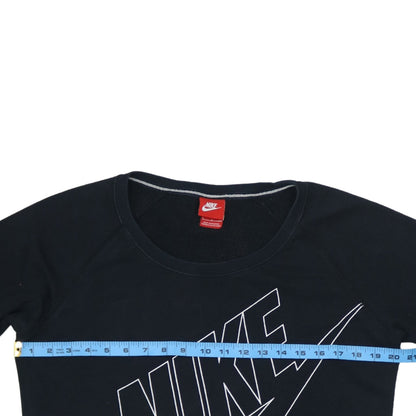 Nike Men's Black Graphic Logo Crew Neck Pullover Sweatshirt S