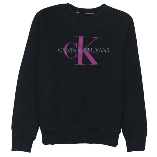 Calvin Klein Jeans Women's Black Logo Cotton Sweatshirt Size L
