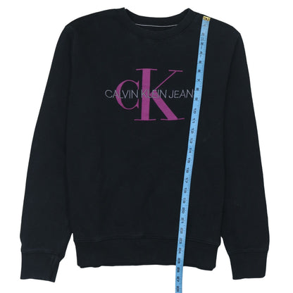 Calvin Klein Jeans Women's Black Logo Cotton Sweatshirt Size L