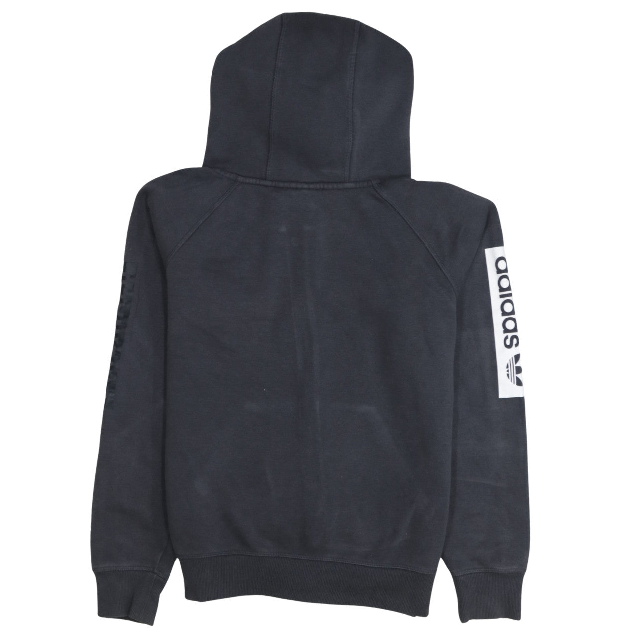 Adidas Women Black Full Zip Hoodie Size 10 Cotton Blend Casual