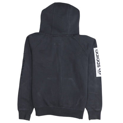 Adidas Women Black Full Zip Hoodie Size 10 Cotton Blend Casual