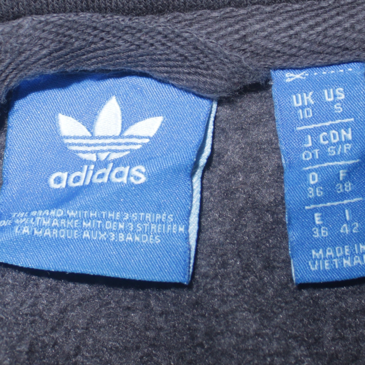 Adidas Women Black Full Zip Hoodie Size 10 Cotton Blend Casual