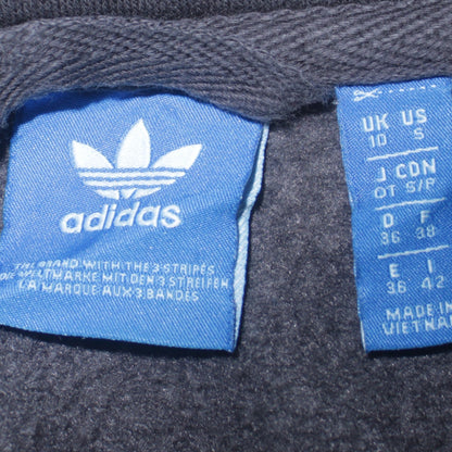 Adidas Women Black Full Zip Hoodie Size 10 Cotton Blend Casual