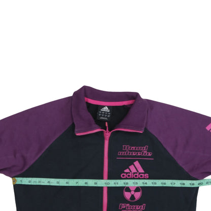 Adidas Women's Purple Black Track Jacket S Full Zip Sportswear
