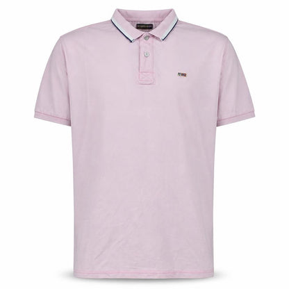 Napapijri Men Pink Short Sleeve Cotton Polo Shirt Size L