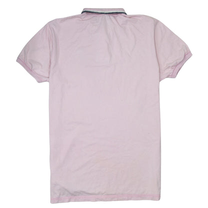 Napapijri Men Pink Short Sleeve Cotton Polo Shirt Size L