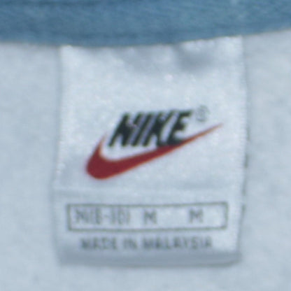 Nike Womens Light Grey Blue 1/4 Zip Hoodie Medium Cotton Blend