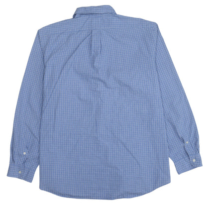 Ralph Lauren Men's Blue Check Long Sleeve Button-Down Cotton Shirt 2XL