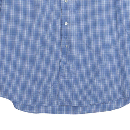 Ralph Lauren Men's Blue Check Long Sleeve Button-Down Cotton Shirt 2XL