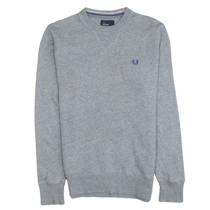 Fred Perry Men's Grey Cotton Crew Neck Sweatshirt Size S