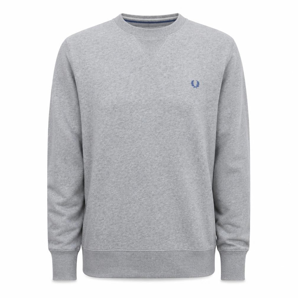 Fred Perry Men's Grey Cotton Crew Neck Sweatshirt Size S