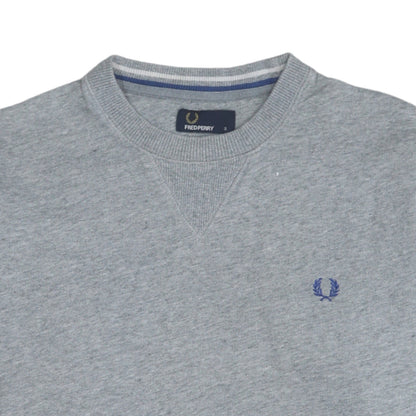 Fred Perry Men's Grey Cotton Crew Neck Sweatshirt Size S