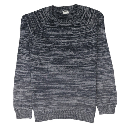 Lee Men's Grey Marl Cotton Crew Neck Pullover Jumper Size M