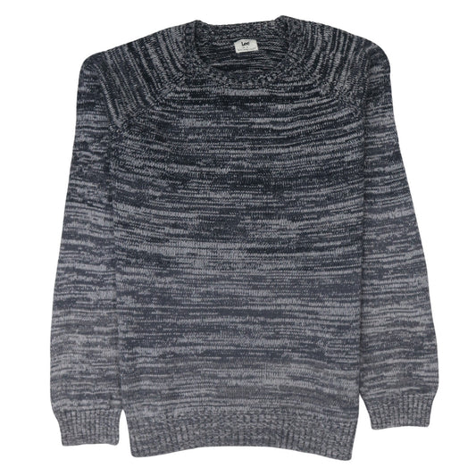 Lee Men's Grey Marl Cotton Crew Neck Pullover Jumper Size M
