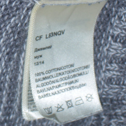 Lee Men's Grey Marl Cotton Crew Neck Pullover Jumper Size M