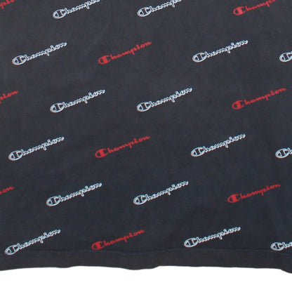 Champion Men's Black Medium Logo Graphic Print T-Shirt