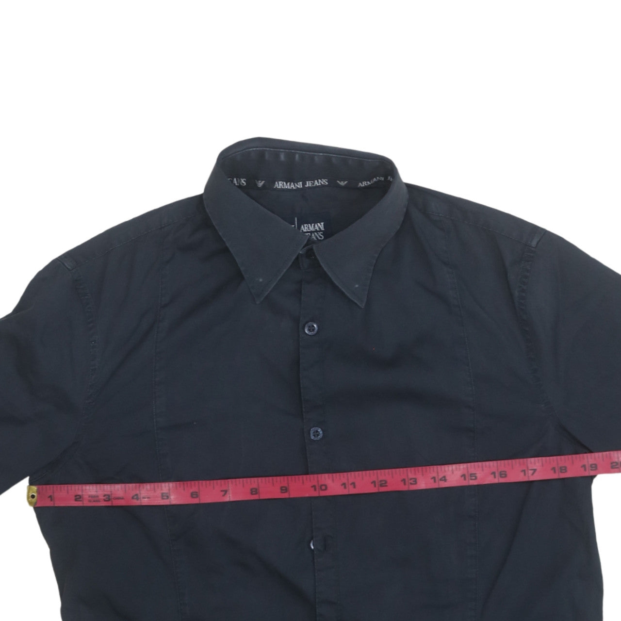 Armani Jeans Men's Black Slim Fit Long Sleeve Button-Up Shirt Size S