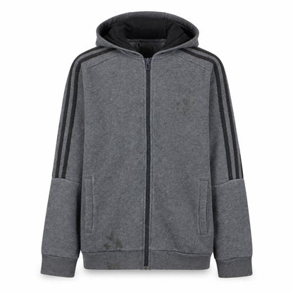 Adidas Boys Grey Full Zip Hoodie 13-14 Years Regular Fit Sportswear