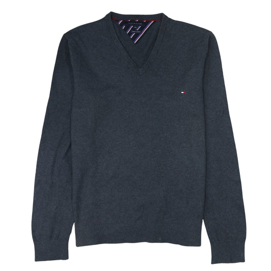 Tommy Hilfiger Men’s Grey V-Neck Cotton Cashmere Jumper XXL