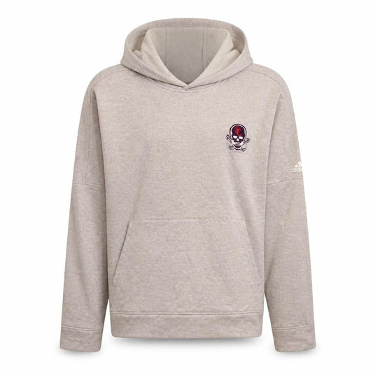 Adidas Boys Beige Pullover Hoodie L Skull Logo Fleece Sweatshirt 13-14 Years
