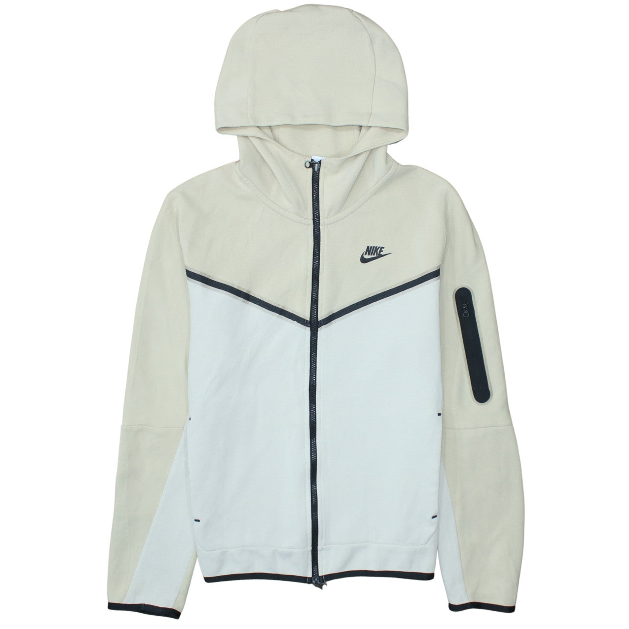 Nike Men’s Beige Full Zip Hoodie S Sports Jersey Regular Fit
