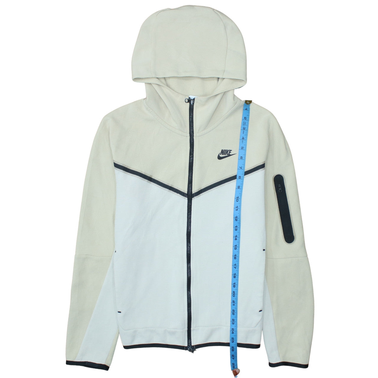 Nike Men’s Beige Full Zip Hoodie S Sports Jersey Regular Fit