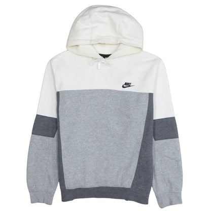 Nike Men's Grey Colour Block Pullover Hoodie Size M