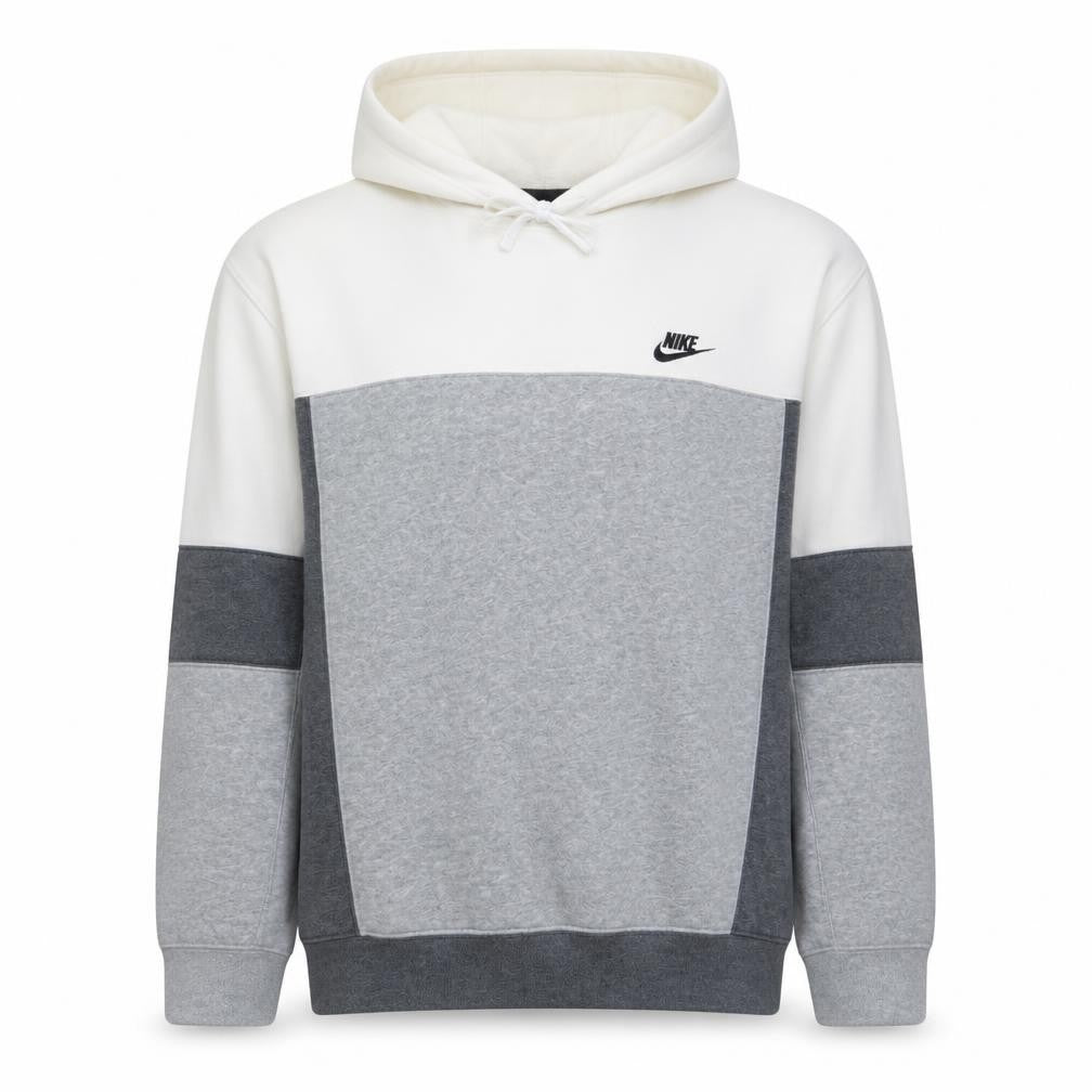 Nike Men's Grey Colour Block Pullover Hoodie Size M