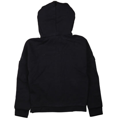 Adidas Boys Black Full Zip Hoodie 11-12 Years Fleece Logo Hooded Top