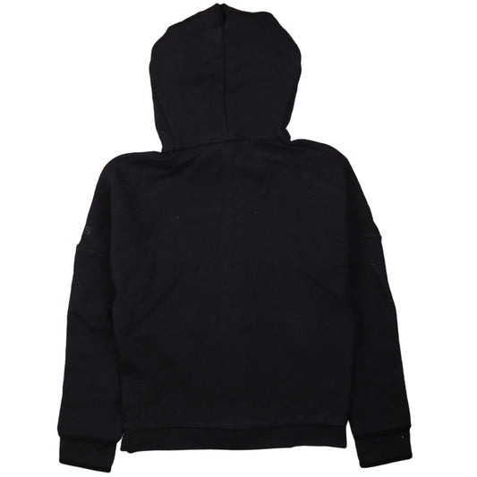 Adidas Boys Black Full Zip Hoodie 11-12 Years Fleece Logo Hooded Top