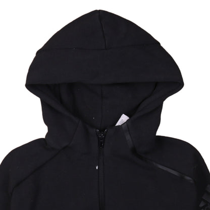 Adidas Boys Black Full Zip Hoodie 11-12 Years Fleece Logo Hooded Top