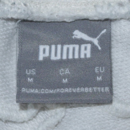 Puma Men’s White Logo Joggers M Drawstring Regular Fit Fleece Pants