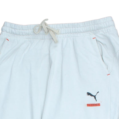 Puma Men’s White Logo Joggers M Drawstring Regular Fit Fleece Pants