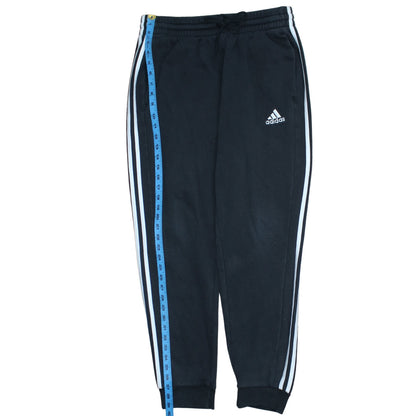 Adidas Men's Black Jogger Trousers L Cotton Blend Tapered Fit