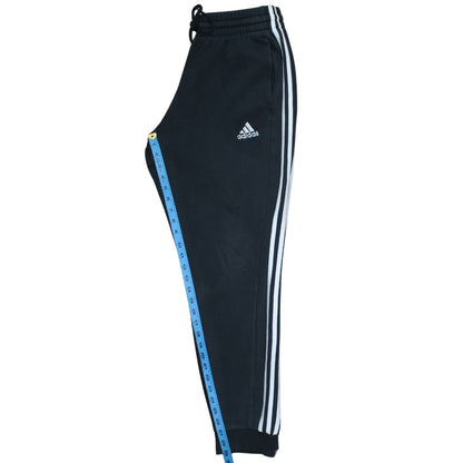 Adidas Men's Black Jogger Trousers L Cotton Blend Tapered Fit