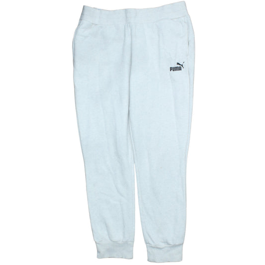 Puma Women’s White Jogger Trousers L Soft Fleece Comfort Fit