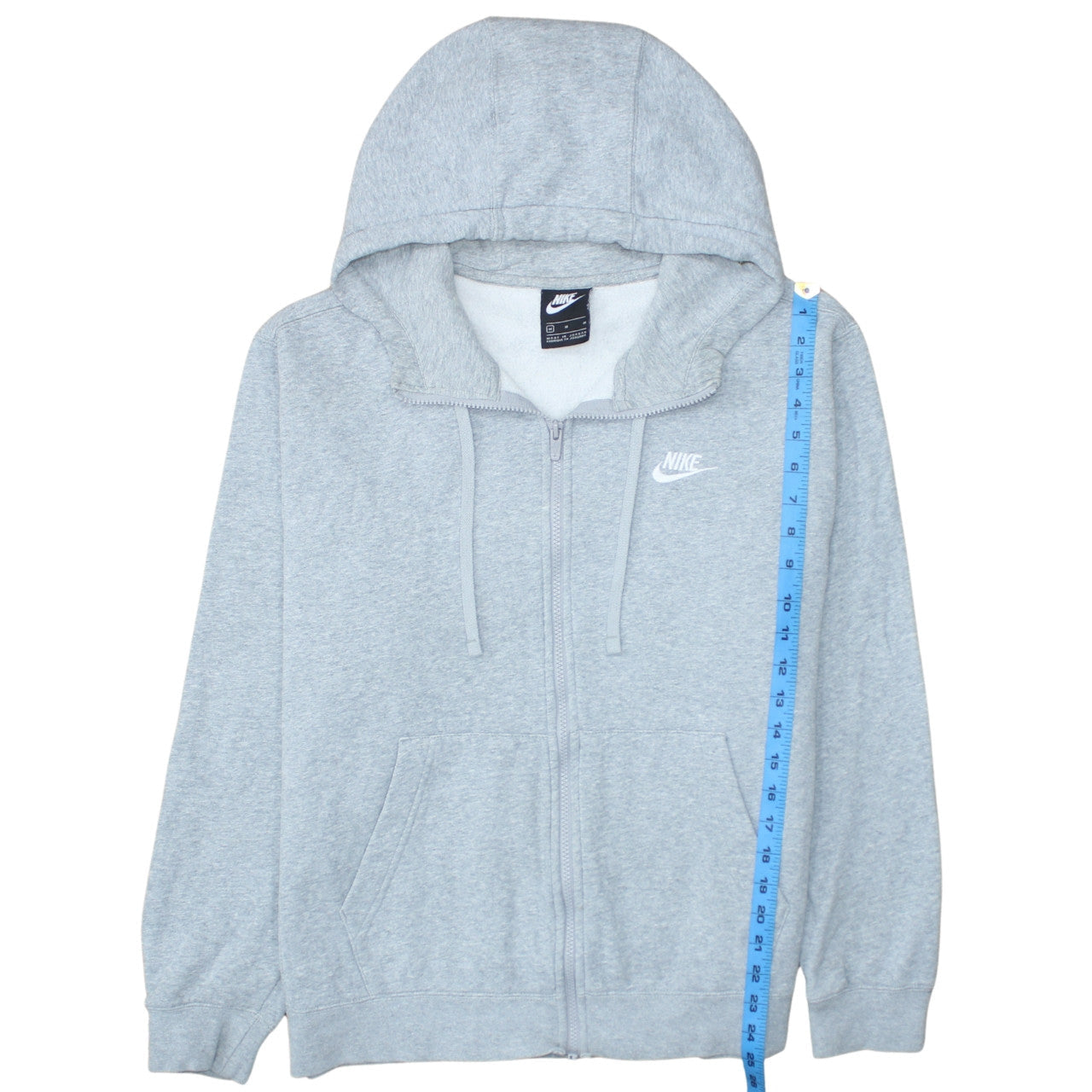 Nike Men's Grey Full Zip Hooded Sweatshirt M Regular Fit
