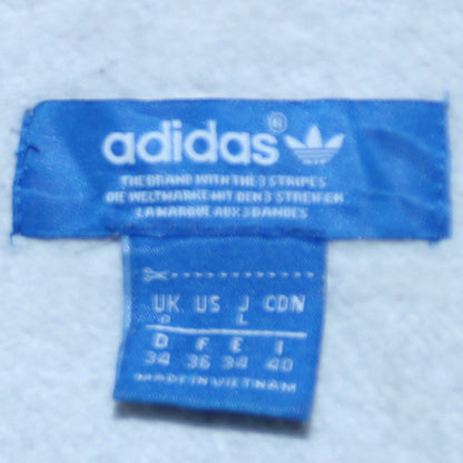 Adidas Mens Grey Full Zip Hoodie L Logo Fleece Sportswear