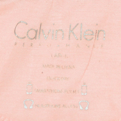 Calvin Klein Women Pink Cotton Blend Full Zip Jacket Size L