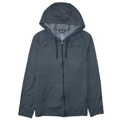 Nike Men's Grey Dri-FIT Full Zip Hoodie L Sportswear